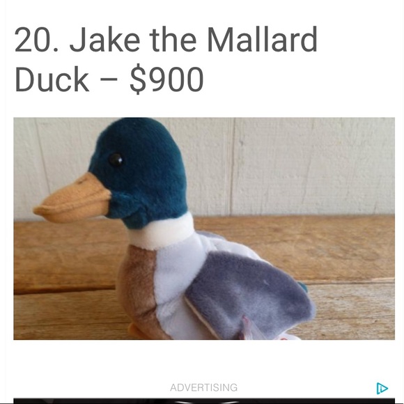 RARE! JAKE THE MALLARD BEANIE BABIES - Picture 8 of 8